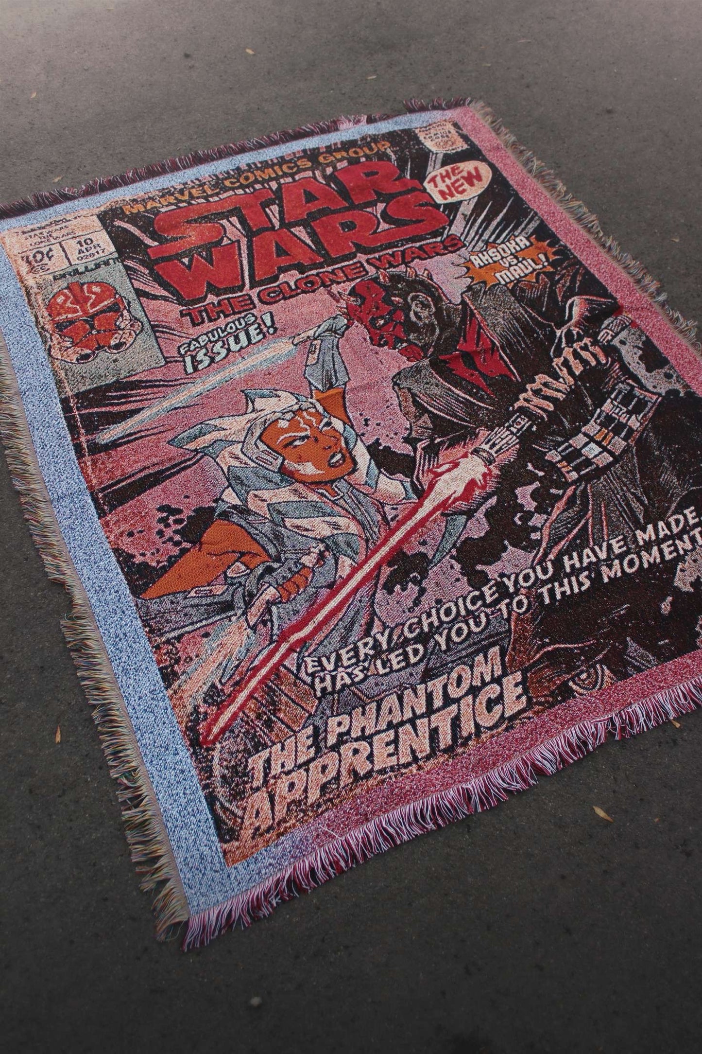 Star Wars Ahsoka Vs Darth Maul Tapestry Blanket